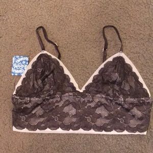 Free people bralette sz medium charcoal combo NWT